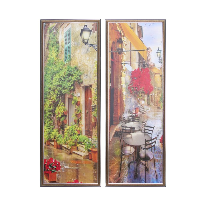 Модульная картина "Уличное кафе" 88*64 см (32х88-2)