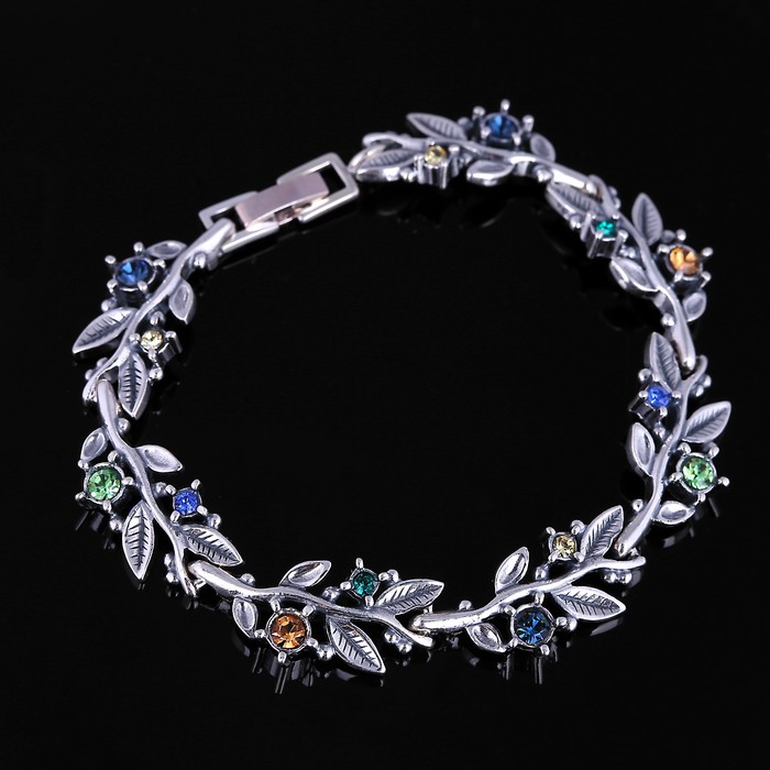 Браслет "Баядерка", цветной в чернёном серебре