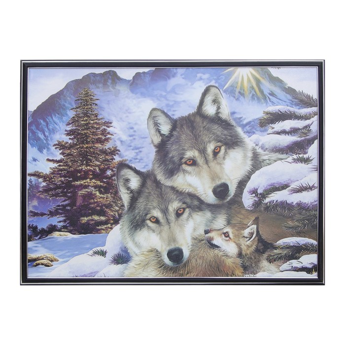 Картина "Семейство волков" 53*72 см