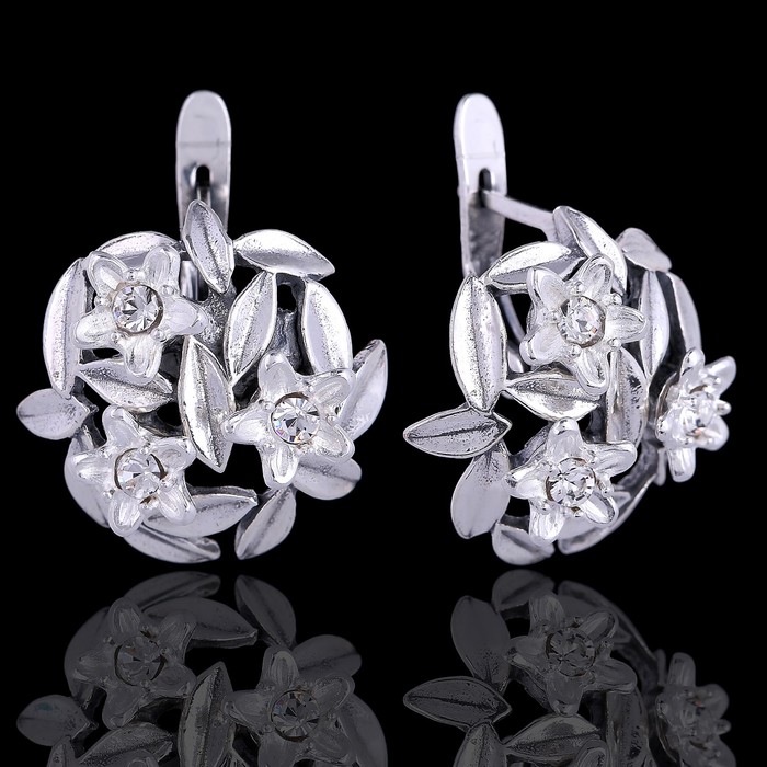 Серьги "Лудезия", цвет белый в серебре