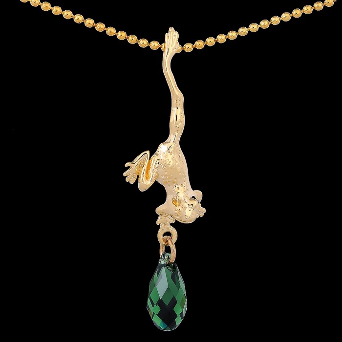Кулон "Аурантиака", цвет зелёный в золоте