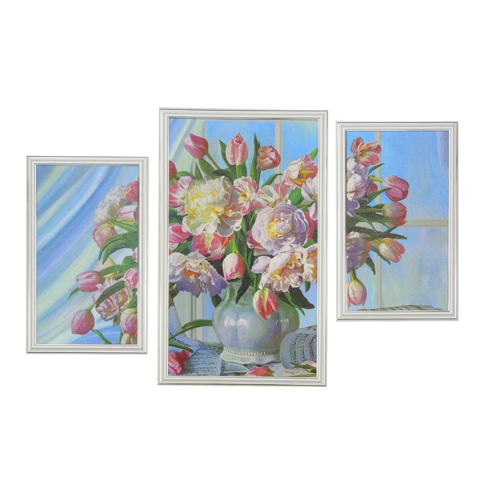 Модульная картина "Цветы весны" 53*78 см (23*38-2шт, 32*53)