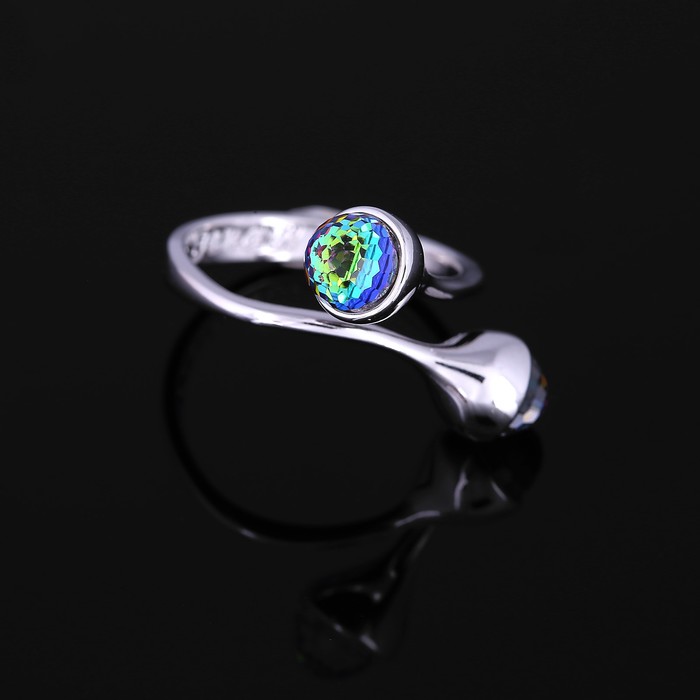 Кольцо "Айвори 5", размер 19, цветное в серебре