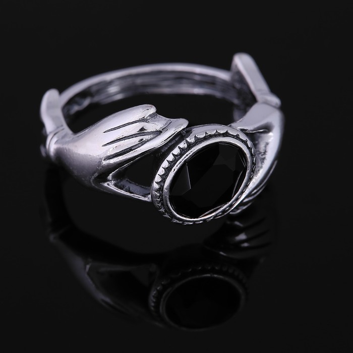 Кольцо "Корнуолл", размер 17, цвет чёрный в чернёном серебре