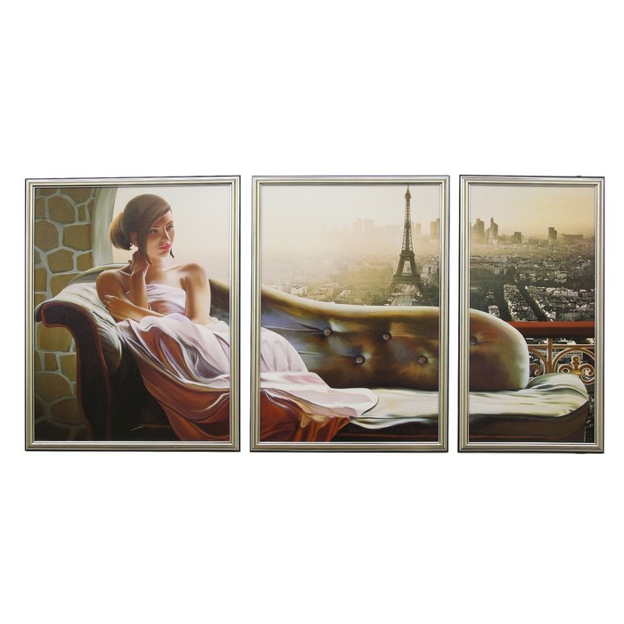 Модульная картина "Мечтательница" 53*109 см (42*53, 39*53, 28*53)