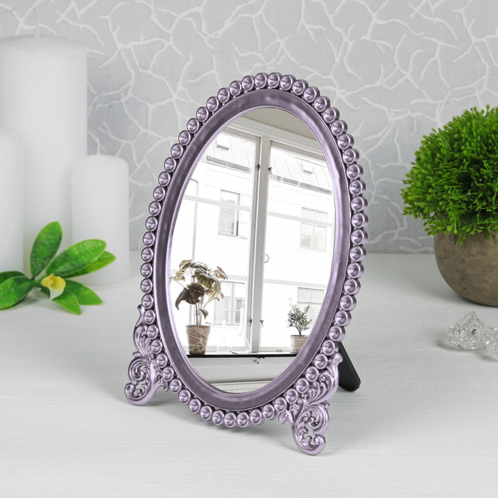 Зеркало на подставке, овальное, цвет МИКС