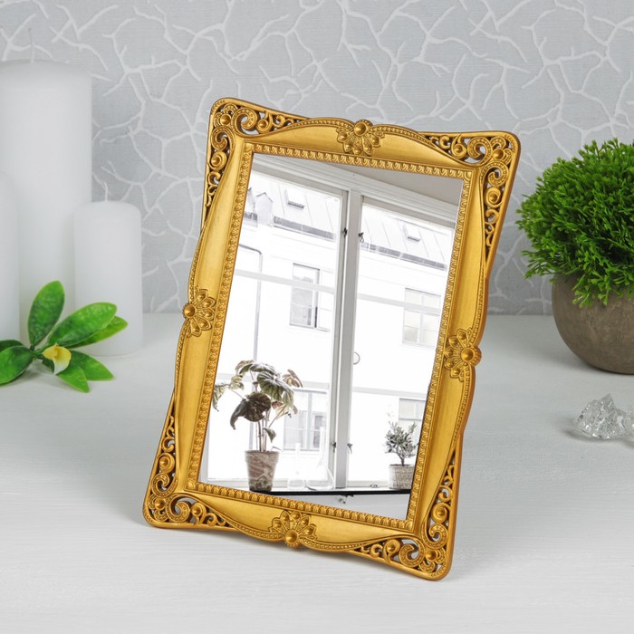 Зеркало на подставке, прямоугольное, цвет МИКС