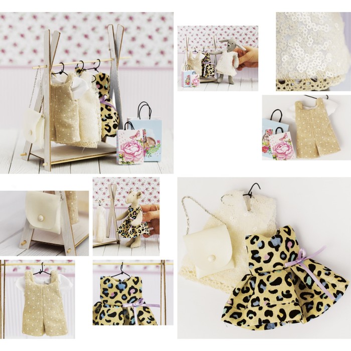 Гардероб для игрушек малюток «Королева вечеринок», набор для шитья, 21 × 29,5 × 0,5 см