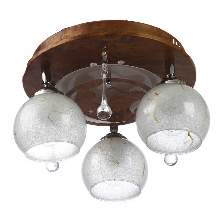 Люстра "Новелла" 3x40Вт Е27 коричневый-хром 57x15x21см.