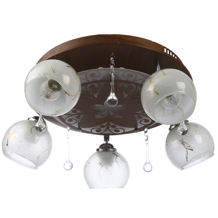 Люстра "Новелла" 5x40Вт Е27 коричневый-хром 57x15x21см.