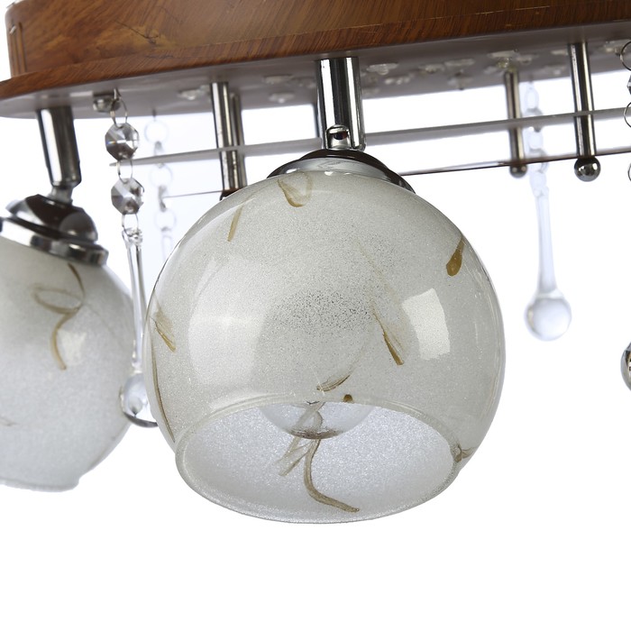 Люстра "Новелла" 5x40Вт Е27 коричневый-хром 57x15x21см.