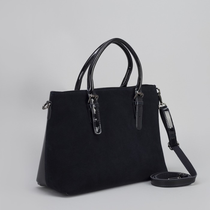 Сумка женская, отдел с перегородкой на молнии, наружный карман, длинный ремень, цвет синий