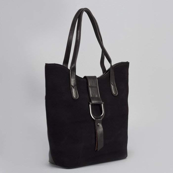 Сумка женская, отдел с перегородкой на молнии, наружный карман, длинный ремень, цвет кофе