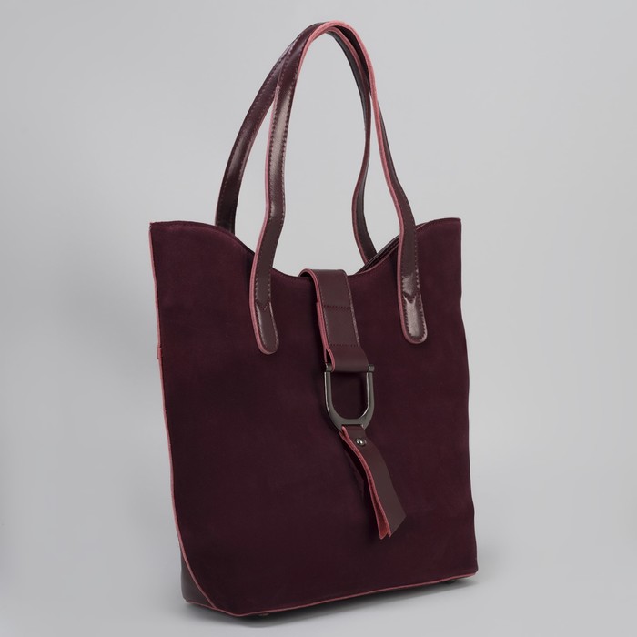 Сумка женская, отдел с перегородкой на молнии, наружный карман, длинный ремень, цвет бордовый