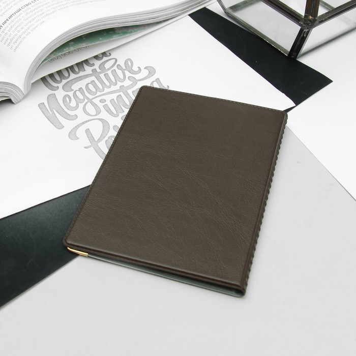 Обложка для военного билета, с уголками, цвет коричневый