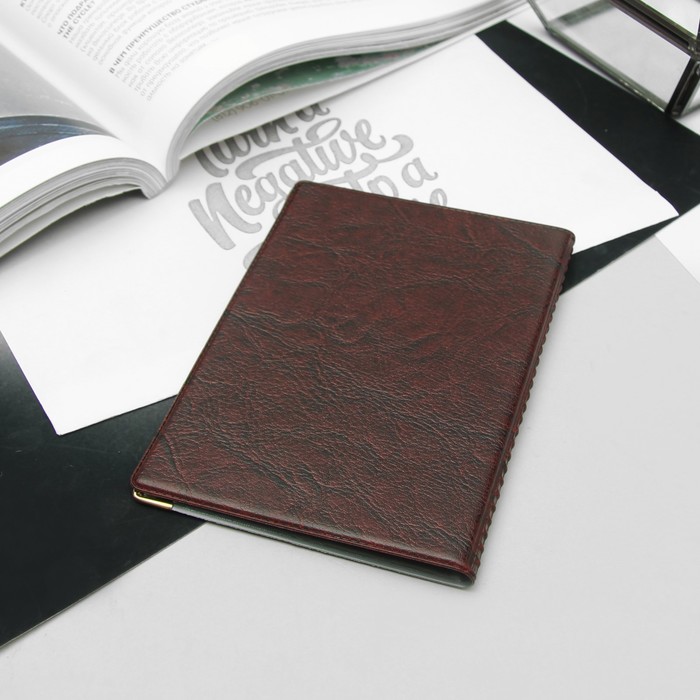 Обложка для военного билета, с уголками, цвет бордовый