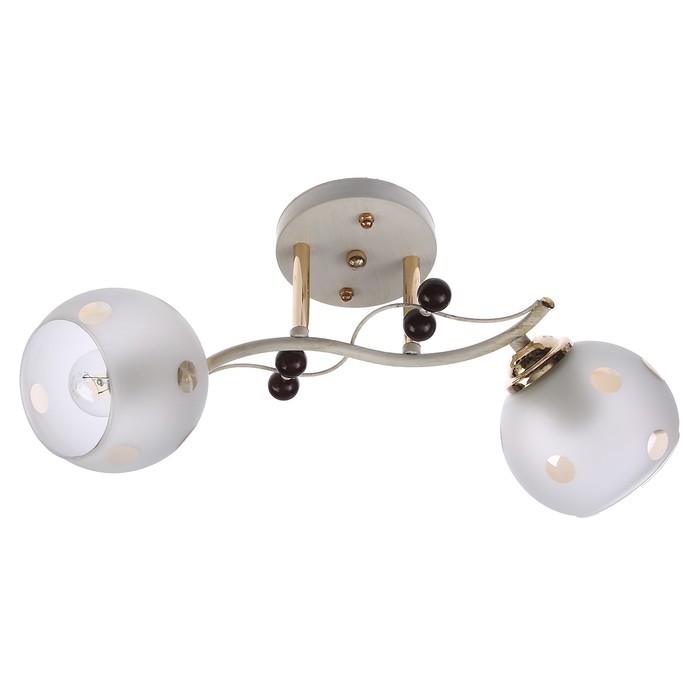 Люстра "Асти" 2x40Вт E27 белый-золото 45х10х25см.