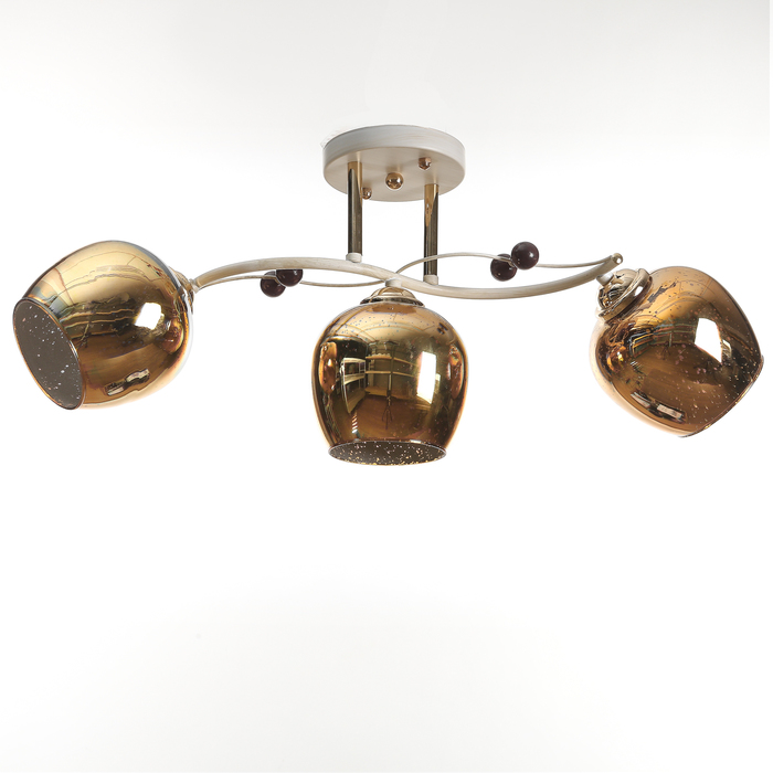 Люстра "Асти" 3x40Вт E27 белый-золото 55х10х25см.