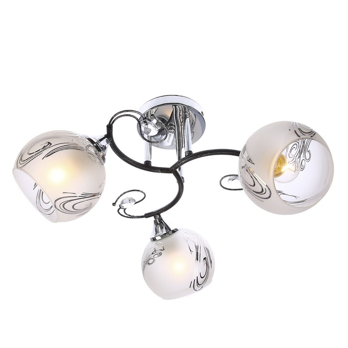 Люстра "Бергамо" 3x40Вт E27 черный-хром 55х50х25см.