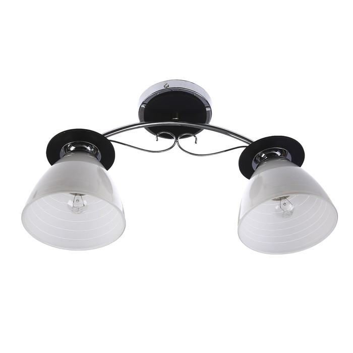 Люстра "Фабрицио" 2x40Вт E27 черный-хром 45х13х25см.