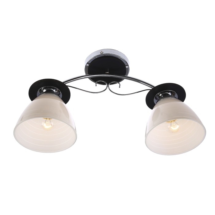 Люстра "Фабрицио" 2x40Вт E27 черный-хром 45х13х25см.