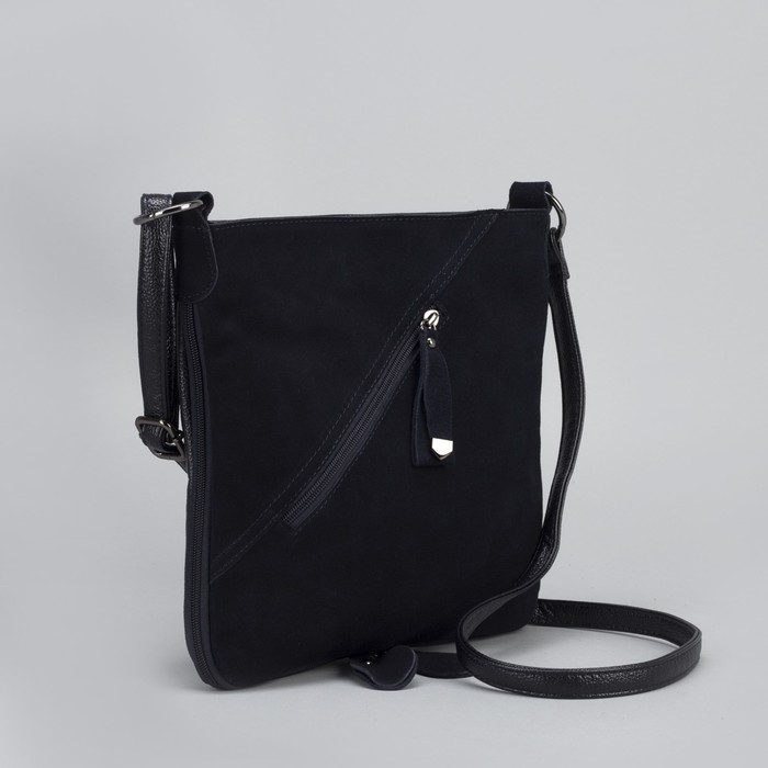 Сумка женская, отдел на молнии, с расширением, 2 наружных кармана, длинный ремень, цвет синий