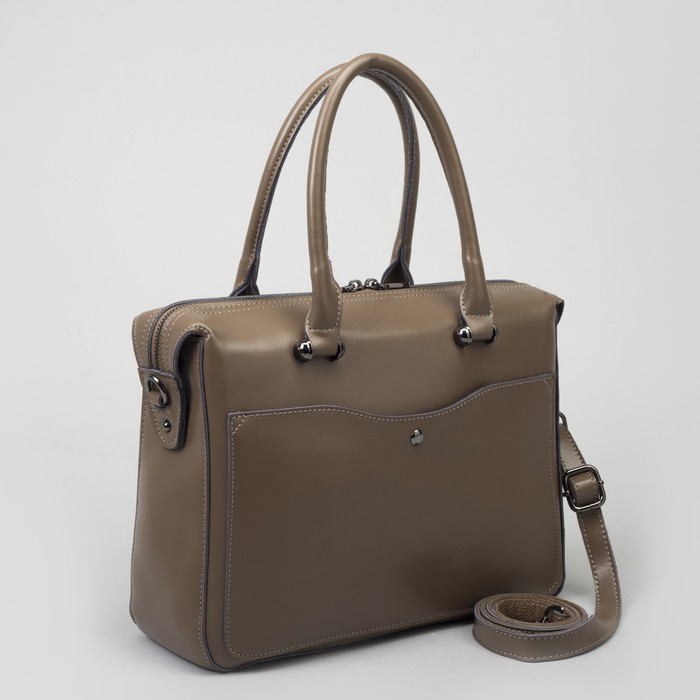 Сумка женская, отдел с перегородкой, 2 наружных кармана, длинный ремень, цвет хаки