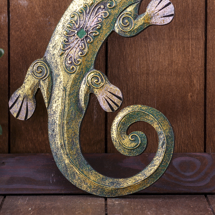 Панно мдф "Изумрудный геккон" 25х14х0,5 см