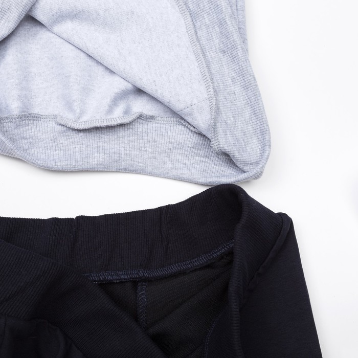 Спортивный костюм для девочки, рост 122 см, цвет тёмно- синий/серый