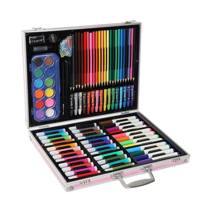 Набор для рисования в розовой коробке складной