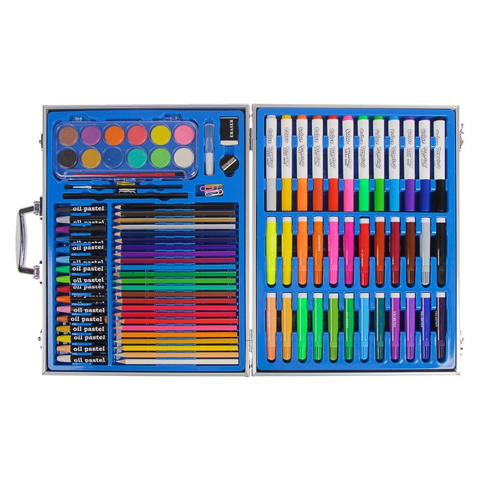 Набор для рисования в голубой коробке складной