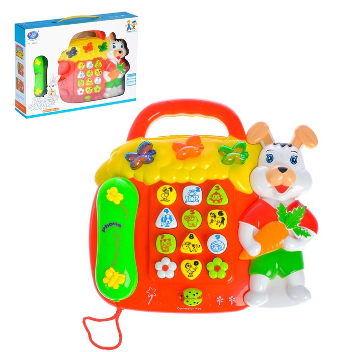 Музыкальный телефон «Зайка», световые и звуковые эффекты