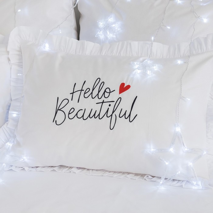 Наволочка "Этель" Hello beautiful 50х70+5 см, пл 125 г/м², 100% хлопок, сатин