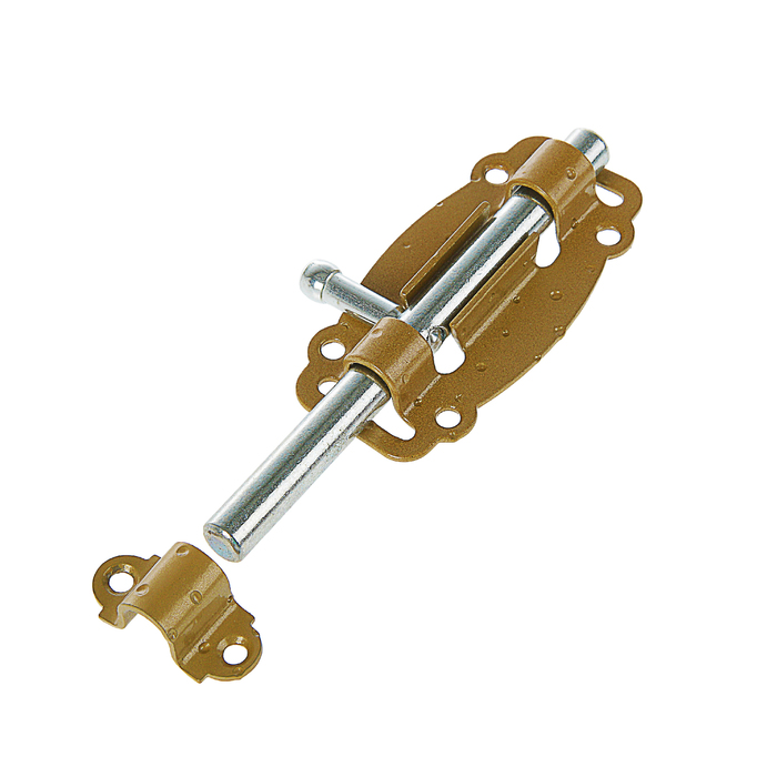 Задвижка дверная ЗД-100-Кр-S, цвет золотой металлик/цинк