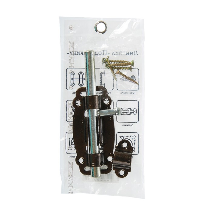 Задвижка дверная ЗД-100-Кр, цвет бронзовый металлик/цинк