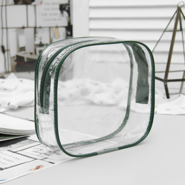 Сумка-косметичка, отдел на молнии, цвет зелёный