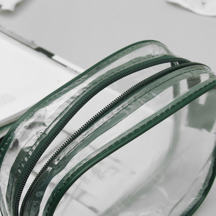 Сумка-косметичка, отдел на молнии, цвет зелёный