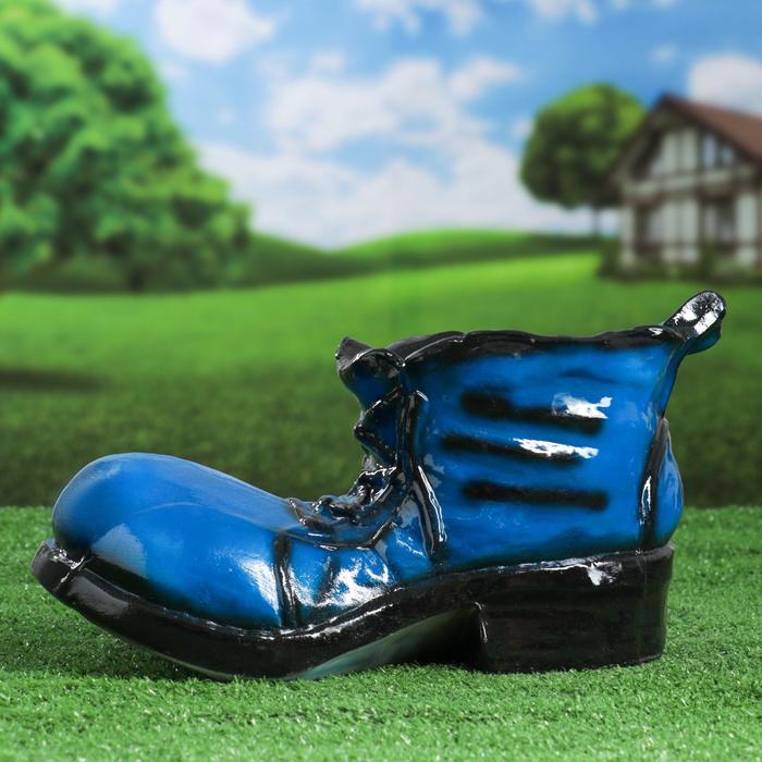 Кашпо "Ботинок" глянец зелёный