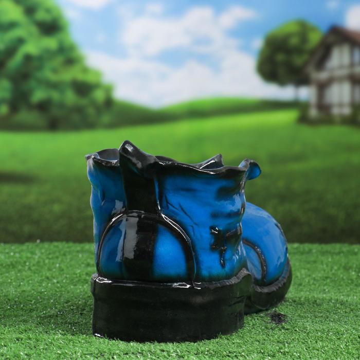 Кашпо "Ботинок" глянец зелёный