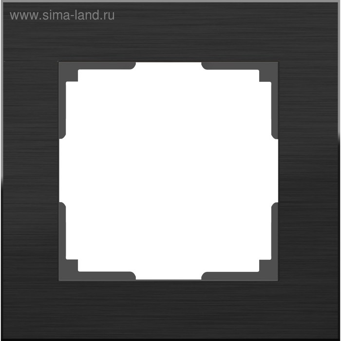 Рамка на 1 пост WL11-Frame-01, цвет черный алюминий цена и фото