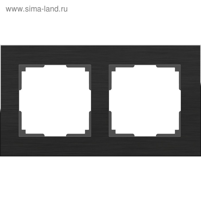 Рамка на 2 поста WL11-Frame-02, цвет черный алюминий цена и фото