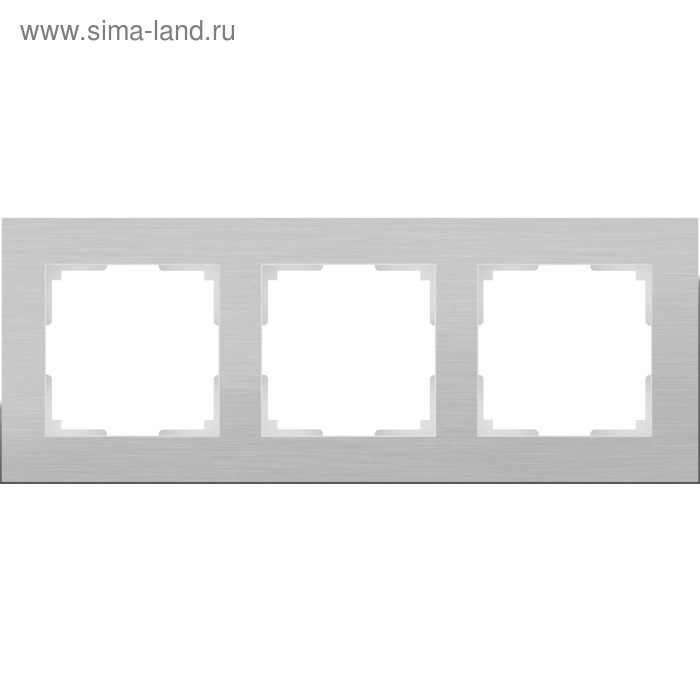Рамка на 3 поста WL11-Frame-03, цвет алюминий цена и фото