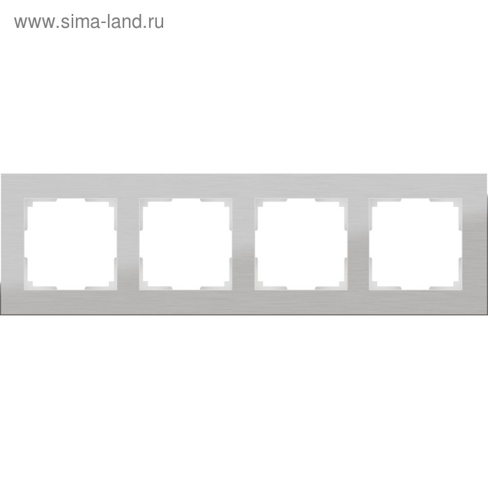 Рамка на 4 поста WL11-Frame-04, цвет алюминий цена и фото