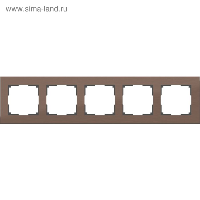 Рамка на 5 постов  WL11-Frame-05, цвет коричневый алюминий