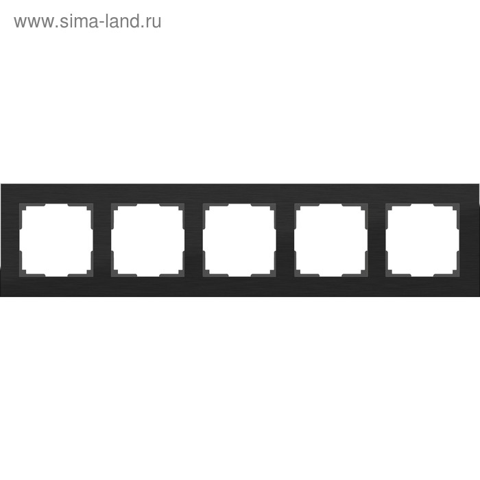 Рамка на 5 постов  WL11-Frame-05, цвет черный алюминий