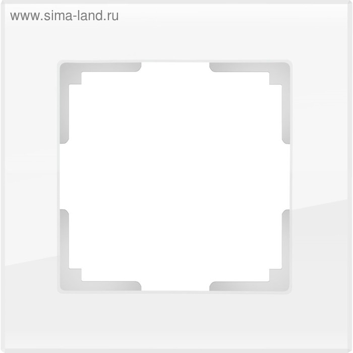 Рамка на 1 пост WL01-Frame-01, цвет белый, материал стекло цена и фото