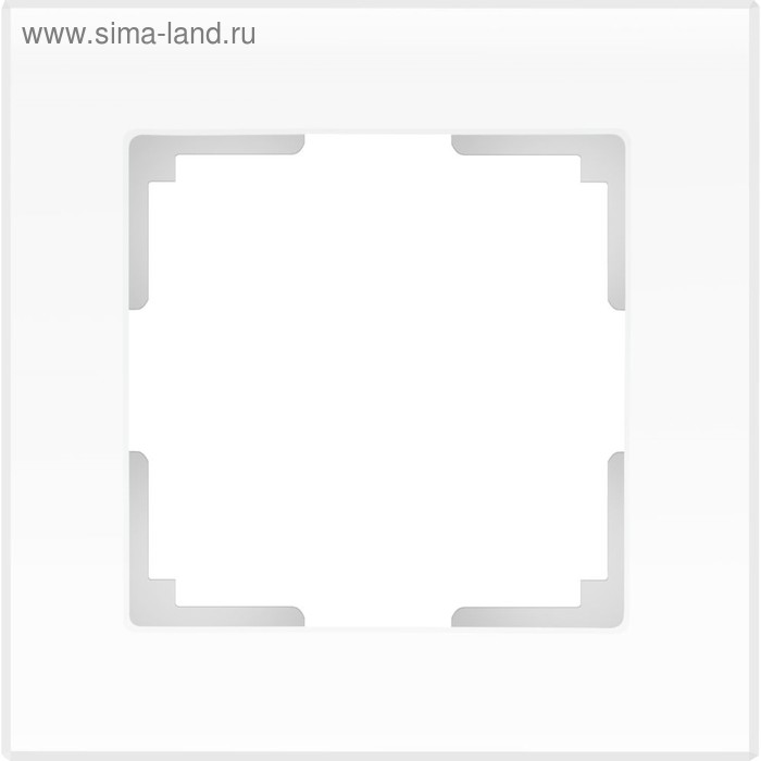 Рамка на 1 пост  WL01-Frame-01, цвет белый матовый, материал стекло