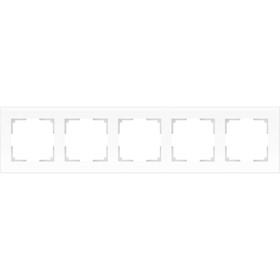 Рамка на 5 постов  WL01-Frame-05, цвет белый матовый, материал стекло