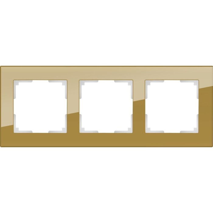 Рамка на 3 поста  WL01-Frame-03, цвет бронзовый, материал стекло