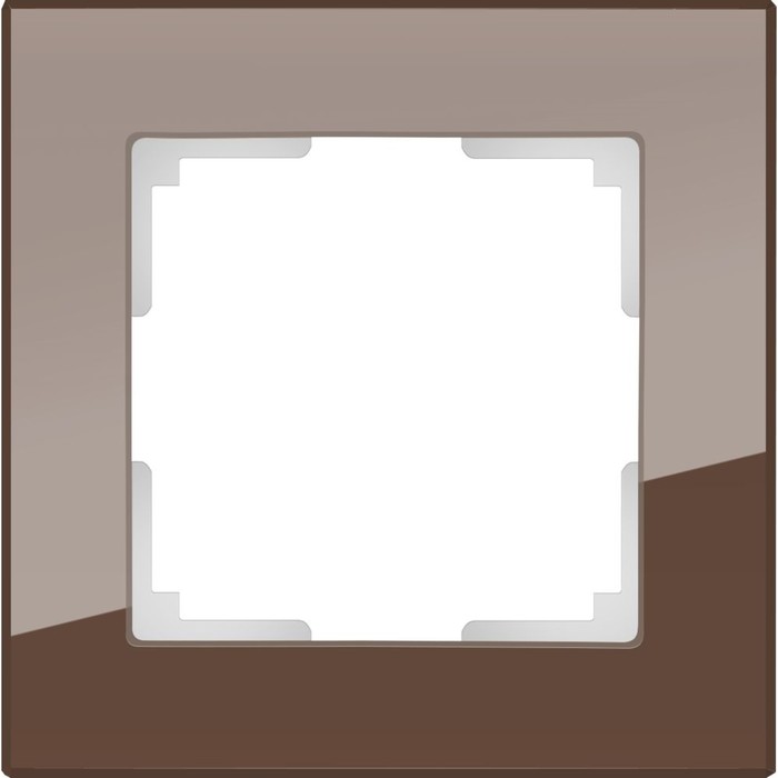 Рамка на 1 пост WL01-Frame-01, цвет мокко, материал стекло